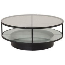 VCM Falsterbo Couchtisch mit Ablage Ø100 cm Glas.