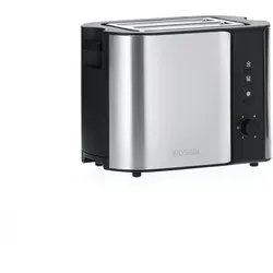 SEVERIN Toaster, mit Brötchenaufsatz, hochwertiger Edelstahl Toaster zum Toasten, Auftauen und Erwärmen, Edelstahl-gebürstet/schwarz, AT 2589