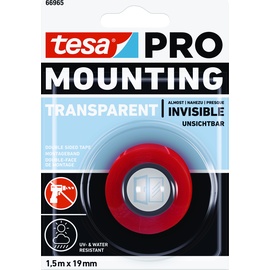 Tesa Mounting PRO Transparent 66965-00000-00 Montageband Transparent (L x B) 1.5m x 19mm