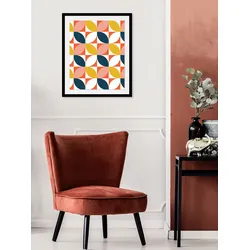 Bild QUEENCE "Samuel", bunt (farbe rahmen: schwarz, farbe bild(er): bunt), B:50cm H:70cm, Acrylglas, Papier, Holz, Bilder, HD Premium Poster-Druck inkl. Holzrahmen