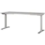 GERMANIA JET höhenverstellbarer Schreibtisch kaschmir rechteckig, T-Fuß-Gestell silber 180,0 x 80,0 cm