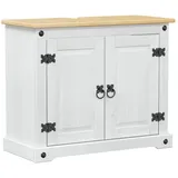 vidaXL Waschbeckenunterschrank mit Regal mit Tür Weiß 73 x 33 x 60 cm