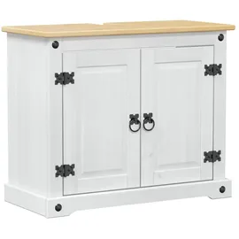 vidaXL Waschbeckenunterschrank mit Regal mit Tür Weiß 73 x 33 x 60 cm