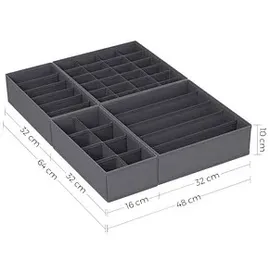 Songmics 8 SONGMICS Ordnungsboxen grau 48,0 x 64,0 x 10,0 cm