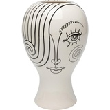 Kare Vase Favola Lady, schwarz/weiß, Blumenvase, Dekorationsvase, Gefäß für Blumen, Tischvase, 30cm