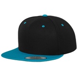 Flexfit Classic Snapback 2-Tone Cap Kappe, Black/Teal, One Size