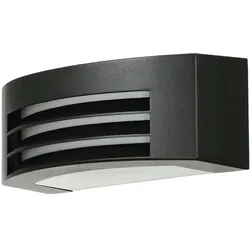 Licht-Erlebnisse Außenwandlampe FLANDERN Schwarz B:29cm H:12cm IP44 E27 Moderne Up Down Wandleuchte Fassade Tür, CX120227