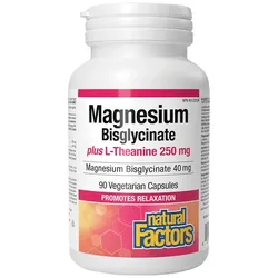 Natural Factors Magnesium Bisglycinate 100 plus L-Theanine 250 mg (90 Kapseln)