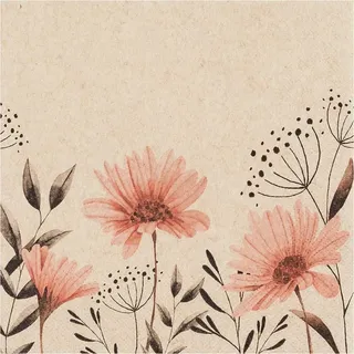 Home fashion Serviette Delevate Flowers 20tlg. Papier Rosa