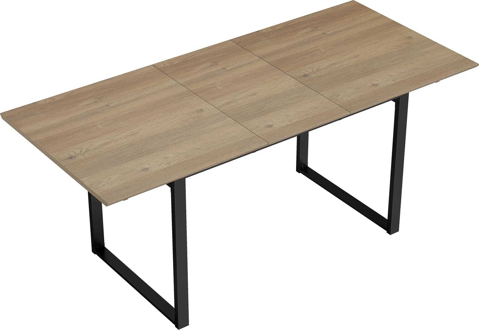 HOMCOM Esstisch ausziehbar 140/180 x 80 cm Esszimmertisch mit Tischbeine aus Stahl Rechteckiger Küchentisch für 6-8 Personen für Küche, Esszimmer, Natur   Aosom