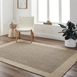 livabliss Cairns Outdoor Teppich 120x170 cm – Wetterfester Boho Teppich für Balkon, Terrasse & Garten – Beige & Schwarz