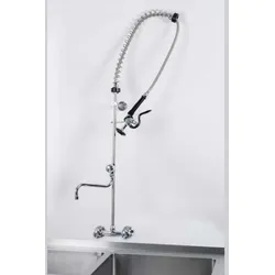 Stalgast Geschirrbrause mit Mischbatterie, Zweiloch-Wandmontage, mit Wasserhahn, zwei Mischventile