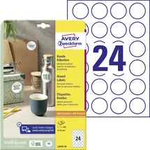 Avery Zweckform Universaletiketten L3415-10 Weiß 40,0 x 40,0 mm 10 Blatt 240 St.
