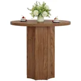 Tribesigns 80 cm Runder Esstisch für 2, Kleiner runder Küchen-Esstisch für Küche, Wohnzimmer, Walnuss - Braun