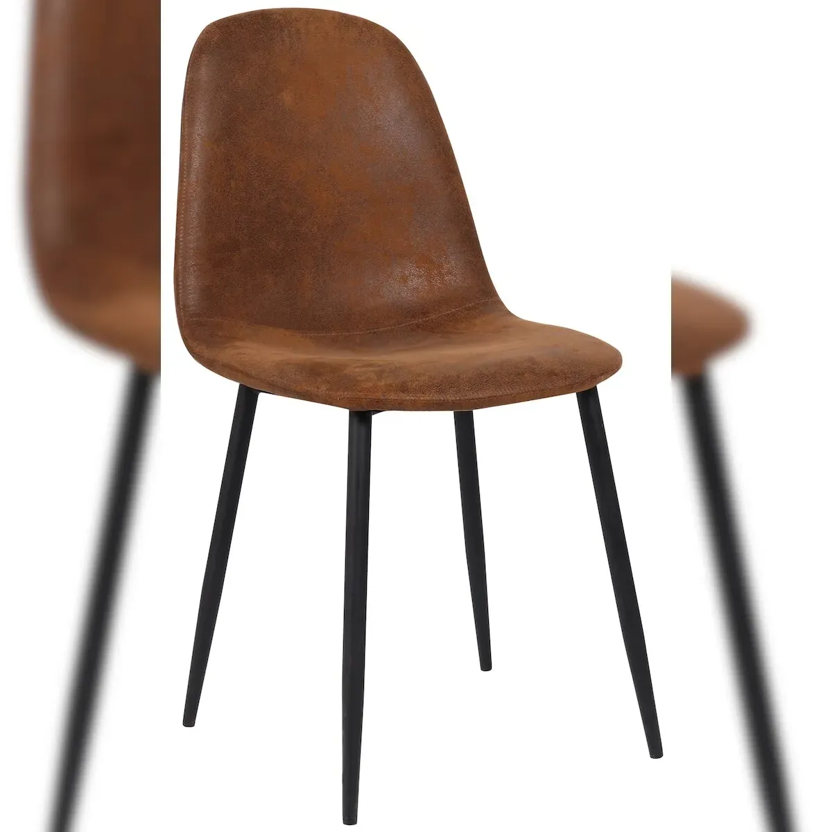 DELUKE® Esszimmerstuhl MOVI - Braun Kunstleder, Metall 88x44x51cm Esszimmerstühle Stuhl Esszimmer Küchenstühle