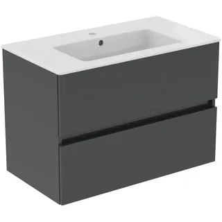 Ideal Standard Waschbeckenunterschrank 81,5 x 45 x 56,5 cm Grau glänzend