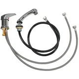 Barberpub Mischbatterie Und Handbrause Wasserhahn Für Friseurwaschbecken, Friseurarmatur Mit Waschbecken 8611 8675 8010 8670 8692 8620 8679,wh8005bk (silber)