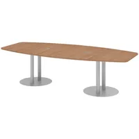 Bümö Konferenztisch, Nussbaum, Silber, Nachbildung,Nussbaum, Oval, 280x74x130 cm, FSC