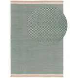 benuta Pop Wollteppich Mintgrün, Textil, Beton Optik, Rechteckig, 200x300 cm Gots, pflegeleicht, Teppiche - Böden, Teppiche, Naturteppiche