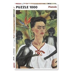 Piatnik Puzzle 5509 – Frida Kahlo: Selbstbildnis mit Affen – Puzzle,…, 1000 Puzzleteile bunt