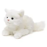 Uni-Toys Katze weiß, liegend - 20 cm (Länge) - Plüsch-Kätzchen - Plüschtier, Kuscheltier