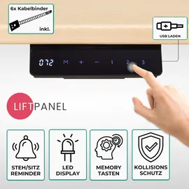 Albatros LIFT L7S Gestell für Eckschreibtisch Höhenverstellbar Elektrisch silber - Winkelschreibtisch Memoryfunktion, - Schreibtischgestell Höhenverstellbar und Stufenlos