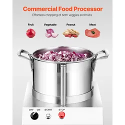 VEVOR Küchenmaschine Gemüseschneider 6L Lebensmittelechter Edelstahl-Mixer