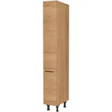 Nobilia Apothekerschrank Structura, Eiche, Metall, Holzwerkstoff, 5 Fächer, nur wie online abgebildet bestellbar, 30x216.6x58 cm, Blauer Engel, Pefc, Goldenes M, Made in Germany, DGM-Klimapakt, Küchen, Küchenmöbel, Küchenschränke, Apothekerschränke