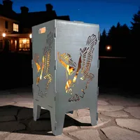 Feuerkorb Adler hochwertig Feuertonne 38x75cm 3mm Stahl Feuerstelle Garten neu