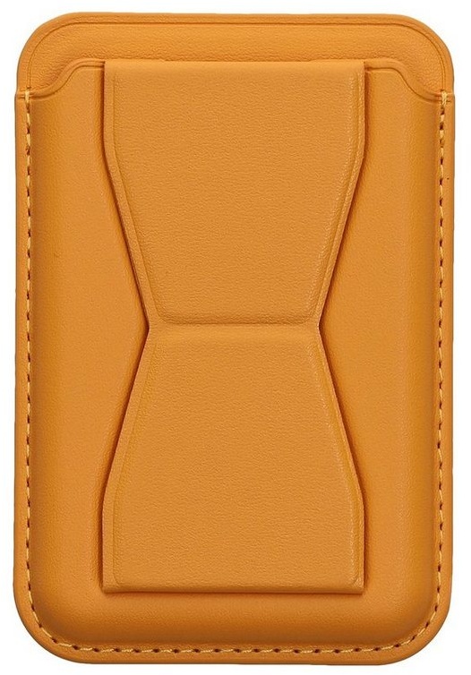 kwmobile Kartenhalter für Smartphones - Kunstleder Halter Halterung, (1-tlg., Etui 65 x 95 mm - Platz für 2 Karten) gelb
