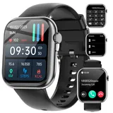 fitonyo Smartwatch Herren Damen mit Telefonfunktion, 1,83" Zoll Touch Screen Smart Watch,110+ Sportmodi Schlafmonitor Pulsuhr,IP68 Fitness Tracker Sportuhr Damen Smartwatch iOS/Android,Schwarz