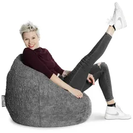 Sitting Point BeanBag Fluffy 70 x 110 cm mittelgrau