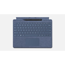 Microsoft Surface Signature Keyboard Blau Saphir + Eingabestift Surface Slim Pen 2, kompatibel mit Surface Pro 8, Pro 9 und Pro X (AZERTY-Tastatur)