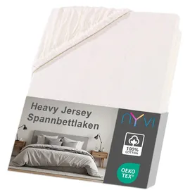 nyvi Spannbettlaken DreamScience Heavy Jersey 120 x 200 - 130 x 200 cm natur