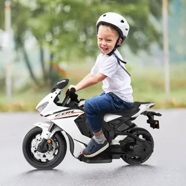 Lemodo Kinder-Elektromotorrad mit abnehmbaren Stützrädern weiß