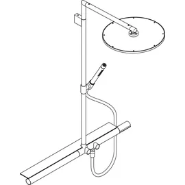 Axor ShowerSolutions Showerpipe 350 1jet mit Thermostat 800 Brushed Nickel (27984820)