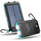 Solar Powerbank, Powerbank Solar Schlagfest und Wasserdicht, Die solar powerbank Outdoor mit Fast unendlicher Power, Die solarpowerbanks mit Tasche...