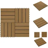 Vidaxl - Terrassenfliesen 11Stk. Tief Geprägt wpc 30x30cm 1 qm Teakfarbe - Terrassendielen - Gartenmöbel - Outdoor Dekoration - wpc Dielen - Holzoptik