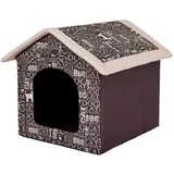 Hobbydog Hundehütte Hundehöhle Tierbett mit Reißverschlussdach, faltbar und pflegeleicht, Schaumstoffwände, wasserabweisend, 6 Größen R4 55x60x60 cm