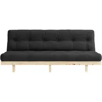 Karup Schlafsofa KARUP DESIGN "Lean 200 Schlafsofa, Gästebett, Sofa mit Futonmatratze", grau (dunkelgrau), B:200cm H:73cm T:100cm, Bezug: 80% Baumwolle, 20% Polyester, Sofas, Schlafsofa, Inkl. Futonmatratze, Liegefläche 130x200 cm, FSC zertifizierte Kiefer