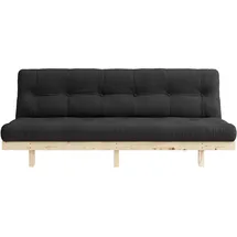 Karup Schlafsofa KARUP DESIGN "Lean 200 Schlafsofa, Gästebett, Sofa mit Futonmatratze", grau (dunkelgrau), B:200cm H:73cm T:100cm, Bezug: 80% Baumwolle, 20% Polyester, Sofas, Schlafsofa, Inkl. Futonmatratze, Liegefläche 130x200 cm, FSC zertifizierte Kiefer