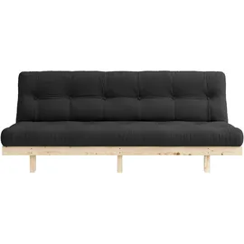 Karup Schlafsofa KARUP DESIGN "Lean 200 Schlafsofa, Gästebett, Sofa mit Futonmatratze", grau (dunkelgrau), B:200cm H:73cm T:100cm, Bezug: 80% Baumwolle, 20% Polyester, Sofas, Schlafsofa, Inkl. Futonmatratze, Liegefläche 130x200 cm, FSC zertifizierte Kiefer
