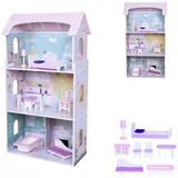 Moni Holzpuppenhaus Anna 4121 rosa