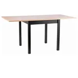 Ausziehbarer Esstisch HELMUT - 80x80, Eiche Artisan / Schwarz