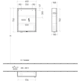 Villeroy & Boch My View Now Spiegelschrank, 1 Tür, A455CL00, A455CL