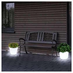 etc-shop Gartenleuchte, LED-Leuchtmittel fest verbaut, 2er Set LED Solar Leuchten Blumen Töpfe Außen Beleuchtungen weiß