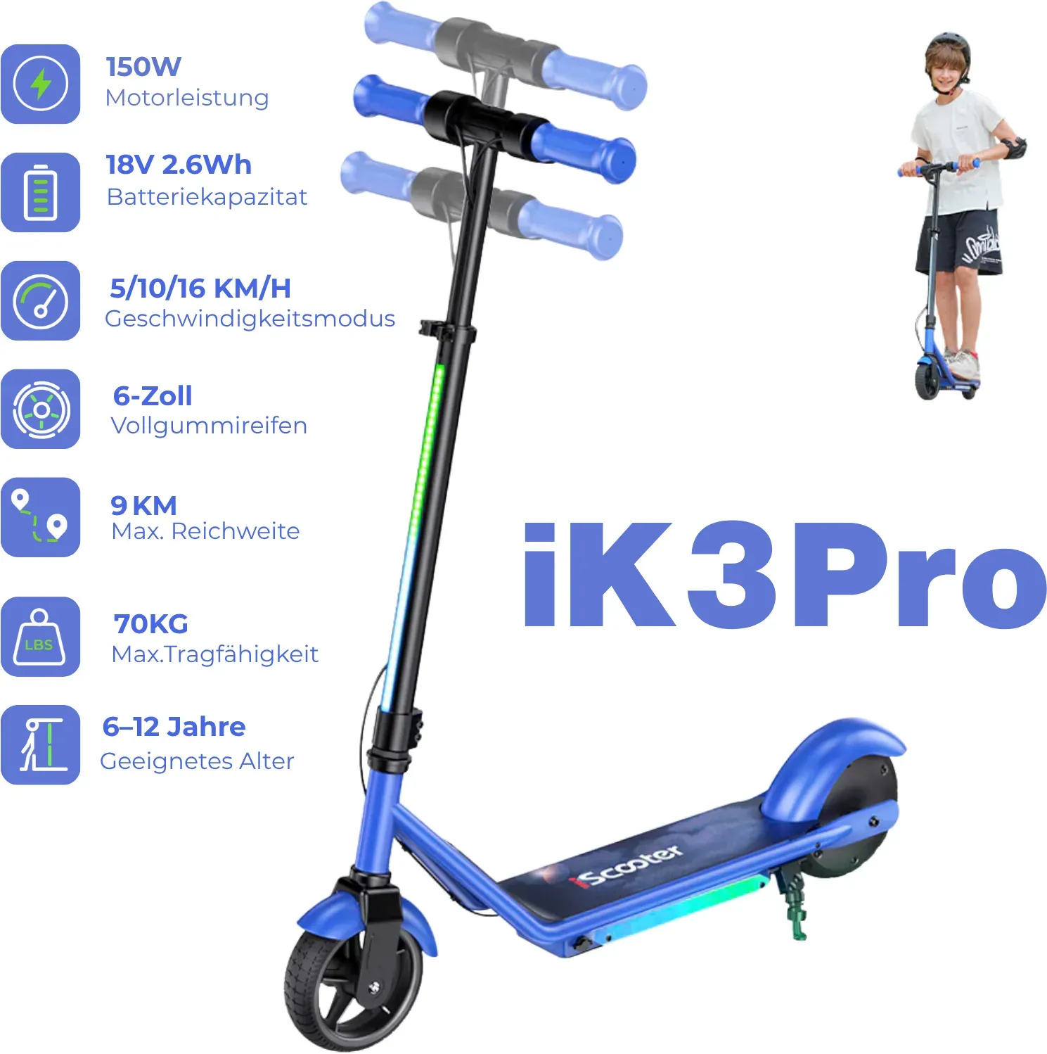 MiniSpider 2-in-1 Elektrischer Dreirad-Kinderscooter und Skateboard für Kinder ab 3 Jahre (Höhenverstellbare)