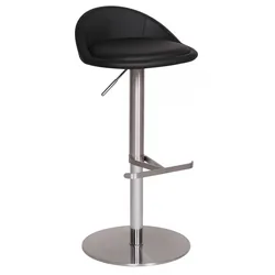 KADIMA DESIGN Barhocker DONAU, höhenverstellbar, halbrunde Rückenlehne, Edelstahl, max. 110 kg Belastung