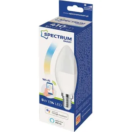 Spectrum Smart LED Kerze 5W = 35W E14 matt Warmweiß bis Tageslichtweiß 2700K - 6500K Tuya Wi-Fi dimmbar