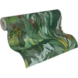 A.S. Création Vinyltapete Dekora Natur Tapete in Dschungel Optik 10,05 m x 0,53 m blau braun grün Made in Germany 958981 95898-1
